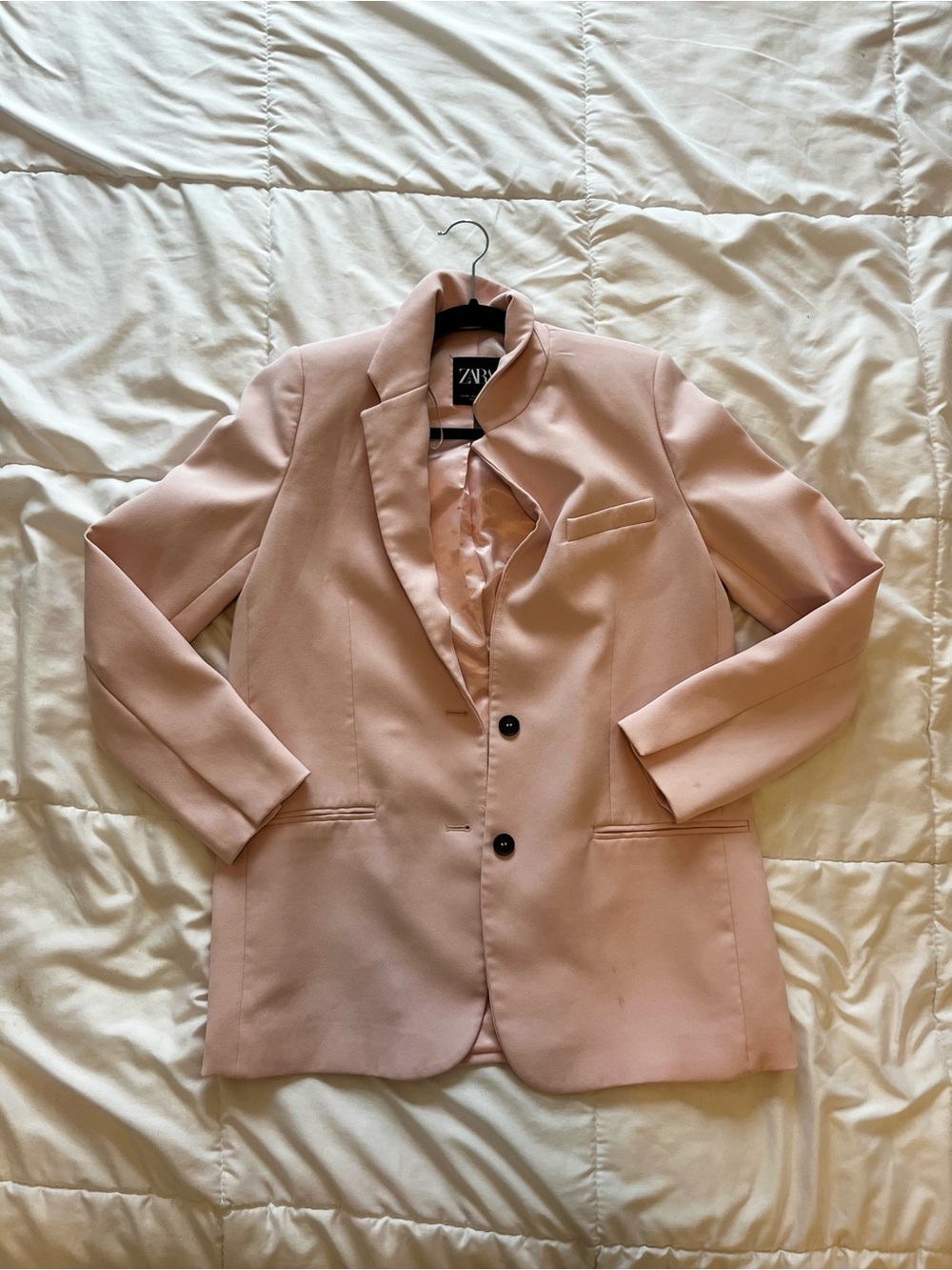 Zara Oversized Blush Pink Tailored Blazer | XS